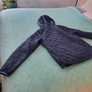 LL Bean quilted, hooded pull over jacket.